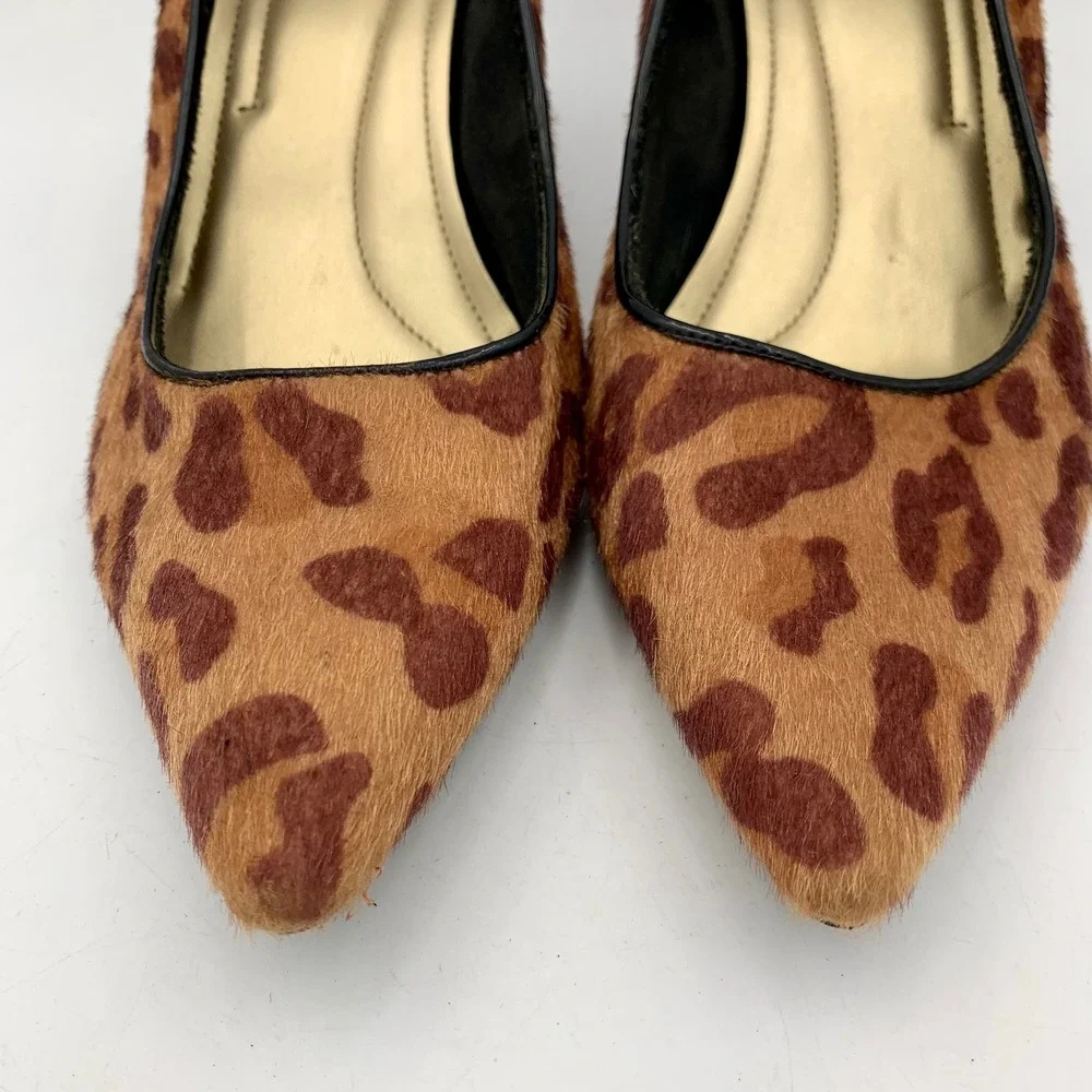 Comfort Plus Predictions Leopard Calf Hair Pointed Toe Stiletto Heels Women 8.5‎